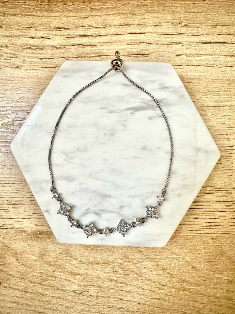 Silver Crystal Station Bracelet - Women Jewelry